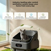 Bac à litière pour chat silencieux à ouverture par le haut de 72 L, bac à litière automatique autonettoyant pour plusieurs chats, toilette intelligente pour animaux de compagnie avec désodorisation, capteur de sécurité, WiFi, LED