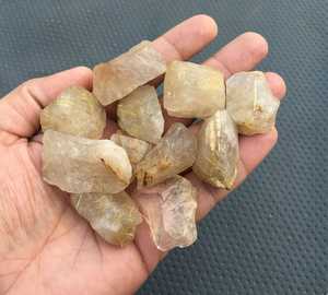 พลอยรูไทล์สีทองธรรมชาติ ไม่ผ่านการบำบัด สำหรับทำเครื่องประดับ ขายส่ง ชุด 5 ชิ้น ขนาดใหญ่พิเศษ - Product Image 4