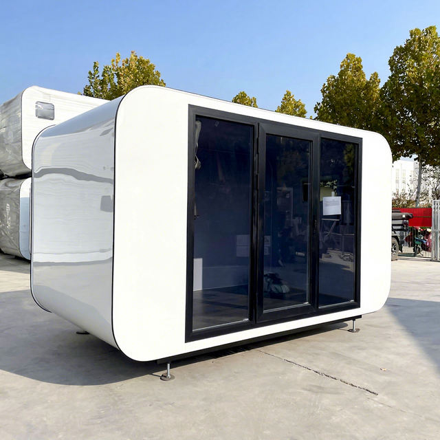 Suihe Modern Mini Prefab Mobile Office Pod Steel and Sandwich Panel Mobile Cabin for Home Shop or Villa Use Apple Cabin House