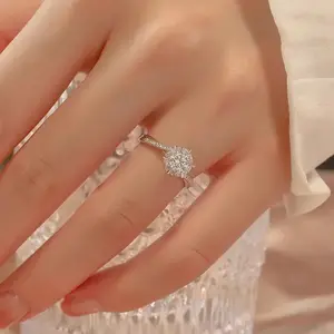 Fine Jewelry Rings 2024 New 1 Carat IMosang Stone Star Weaving 8 Hearts And 8 Arrows Proposal Diamond Ring