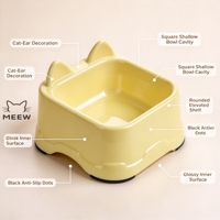 Bol surélevé pour animaux de compagnie avec oreilles de chat, antidérapant, pour l'alimentation des chats
