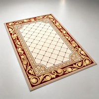 Tapis blanc fait main en jacquard, style pastoral, à poils ras, résistant aux taches, lavable en machine, en polyester, grande surface, pour salon et chambre à coucher
