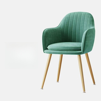 Chaise de salle à manger rembourrée avec pieds en métal doré et coussin, fauteuil d'appoint moderne pour la maison et les restaurants