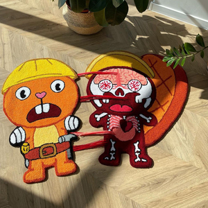 Karpet lantai berumbai desain kartun mode ukuran kustom karpet Area potong pola Anime untuk luar ruangan - Product Image 1