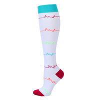Meilleur drôle coloré 1520 Mmhg course athlétique arc genou haute livraison directe femmes hommes chaussettes de Compression pour les infirmières