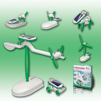 Jouets Lehoo Robots en plastique vert à énergie solaire DIY 6 en 1 Kit d'assemblage scientifique et d'ingénierie pour enfants de 2 à 14 ans