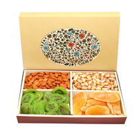 Custom Design Walnoot Pitten Cashew Droog Fruit Geschenkverpakking Hoge Kwaliteit Vier Compartimenten Noten Doos