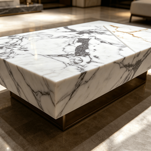Table basse en <span class=keywords><strong>quartz</strong></span> de style européen moderne, fabriquée à la main, avec des détails sculptés antiques pour le salon - Product Image 4