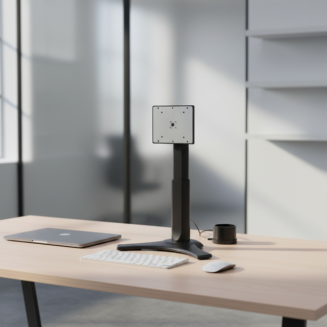 Ruiguan OEM ODM Factory Height Adjustable ABS Monitor VESA Stand for High Efficiency Office Use
