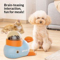 Mainan Puzzle Putar Pengeluaran Makanan Desain Paus untuk Kucing dan Anjing, Latihan, Olahraga, Hiburan