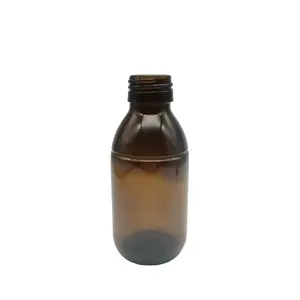 Glass Bottles Amber 125ml Screen Printing Screw Cap Liquid Medicine Pharmaceutical