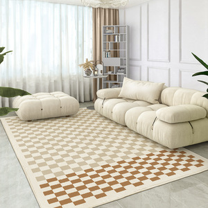 Alfombra Escandinava a Cuadros de 10 mm, Antideslizante, de Felpa, de Secado Rápido, de Poliéster, para Dormitorio, Sala de Estar, Lavable a Máquina - Product Image 2
