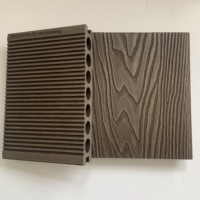 Planche de terrasse en composite bois-plastique (WPC) creuse et solide, imperméable, pour terrasse et jardin, avec motif 3D en relief