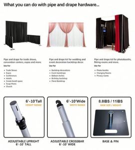 Kit de Cortinas Ajustables de 6 a 20 pies para Eventos y Convenciones, Venta al por Mayor de Kits de Herrajes para Cortinas - Product Image 5