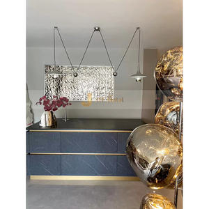 WL006 Proyecto personalizado Sala de estar Paneles decorativos de techo y pared Paneles de lámina de ondulación de agua plateada de acero inoxidable - Product Image 2