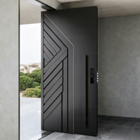 Porte d'entrée blindée en acier au design classique et moderne, porte principale pivotante en aluminium antivol pour la maison