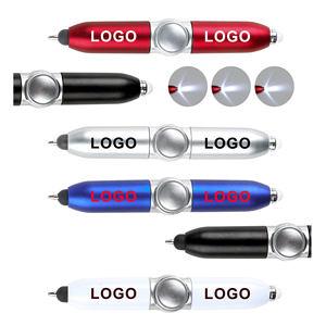 Mini <b>LED</b> Fidget Spinner Unique Multi-Function 3- 1 Plastic Stylus <b>Ball</b> Point Pen With Custom Logo Printed for Children Gift - Product Image 3