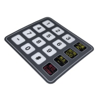 Keypad Membran Pabrik untuk Remote Kontrol dengan Lampu Latar LED Ukuran Dapat Disesuaikan 4x4 Tombol Perekat