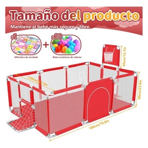 Baby Playpen 8 Panel Enclosure With <b>Ball</b> <b>Pool</b> And Mat For Toddlers Indoor Play Area - Product Image 4