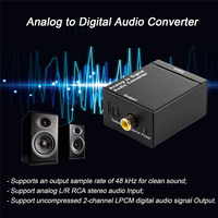 Konverter Audio Analog ke Digital RCA L/R ke Optical Toslink Coaxial dengan Kabel Optik