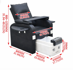 เก้าอี้นวดทำเล็บมือเล็บเท้าสไตล์ยุโรป พร้อมอ่างแช่เท้าเซรามิกแก้วแบบไร้ท่อระบบวอร์เท็กซ์สำหรับร้านทำเล็บ - Product Image 5