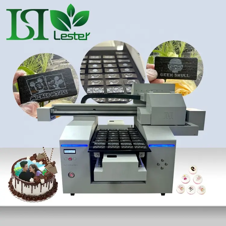 Impressora de chocolate de cor branca comestível, impressora de alta velocidade atualizada LSTA3-962 kw comestível tinta de chocolate para impressão de chocolate preto escuro