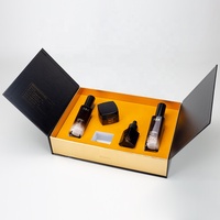 Boîte-cadeau drôle ouverte d'impression dorée personnalisée boîte d'emballage cosmétique de deux bouteilles boîtes de parfum magnétiques à double porte