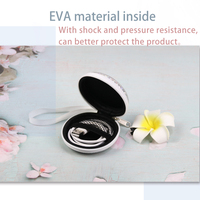 Mini écouteurs intra-auriculaires filaires étui rigide blanc brillant étui accessoire de téléphone Compact voyage BT casque EVA étui