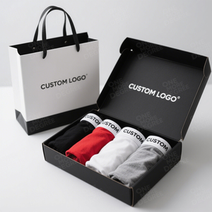 Caleçons de base pour hommes avec logo personnalisé ceinture élastique avec pochette de renflement RTS motif tricoté sous-vêtements de grande taille en tissu - Product Image 6