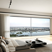 Ventanas Corredizas Horizontales de Vidrio Hueco con Aislamiento Térmico de Aleación de Aluminio Modernas y Personalizables a Precio Económico para Uso en Cocinas y Hoteles