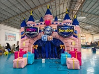 Arche d'entrée gonflable en PVC pour événements extérieurs, thème cirque, pour décoration de fête de cirque et festivals en plein air