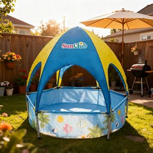 Piscina Inflable Jilong Avenli 12350 con Toldo, Fácil de Instalar, de PVC Azul Hexagonal, para Familias, con Protección Solar para Recién Nacidos - Product Image 4