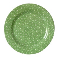 Assiettes rondes de service à salade pour enfants et bébés, décoration de restaurant rustique en mélamine, bleu poussiéreux imprimé, vente en gros