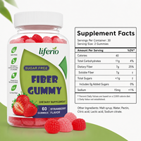 Gummies à mâcher à la fibre, saveur fraise, sans sucre, complément alimentaire pour soutenir la santé intestinale, marque distributeur, en vrac, directement de l'usine