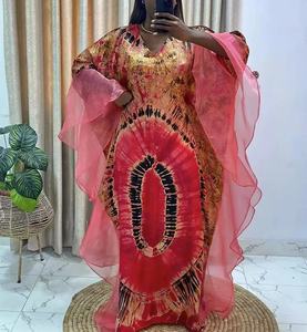 女性用プラスサイズDashiki新デザインエスニックアフリカンファッションプリントローブウエスト調整重工業用テンパメントガーゼ - Product Image 1