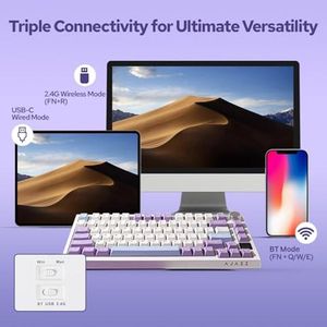 Teclado Mecánico Inalámbrico OEM ODM AK820 Pro 75 con Pantalla Inteligente TFT, Perilla, Montaje Gasket, Teclado Gaming BT2.4GHz USB-C con Cable - Product Image 4