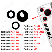 Lentille en verre de caméra arrière pour Huawei Pura 70 Nova Y91 Y90 Y72 Y71 Y70 Plus Y61 Y60 P60 P50 Pro Mate 50 – Remplacement de lentille de caméra arrière