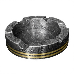 Cendrier en métal vintage, finition argent antique, cendrier décoratif pour table, pour la maison, le bureau, le restaurant - Product Image 1