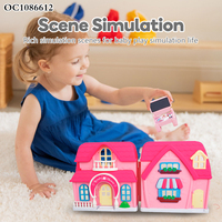 Jouets Ocean Toys pour la maternelle et la préscolaire, villa miniature éducative à faire soi-même, meubles miniatures pour chambre d'enfant, jouets en plastique, maison de poupée pliable