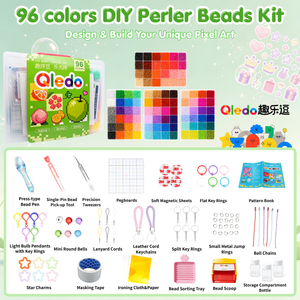 ชุดลูกปัดเพอร์เลอร์ <span class=keywords><strong>DIY</strong></span> 24/48/72/96/120 สี ขนาด 2.6 มม. พร้อมอุปกรณ์ครบชุด สำหรับเด็ก สร้างสรรค์<span class=keywords><strong>งาน</strong></span><span class=keywords><strong>ศิลปะ</strong></span>พิกเซล ของเล่นงานฝีมือ ลูกปัดรีดร้อน - Product Image 2