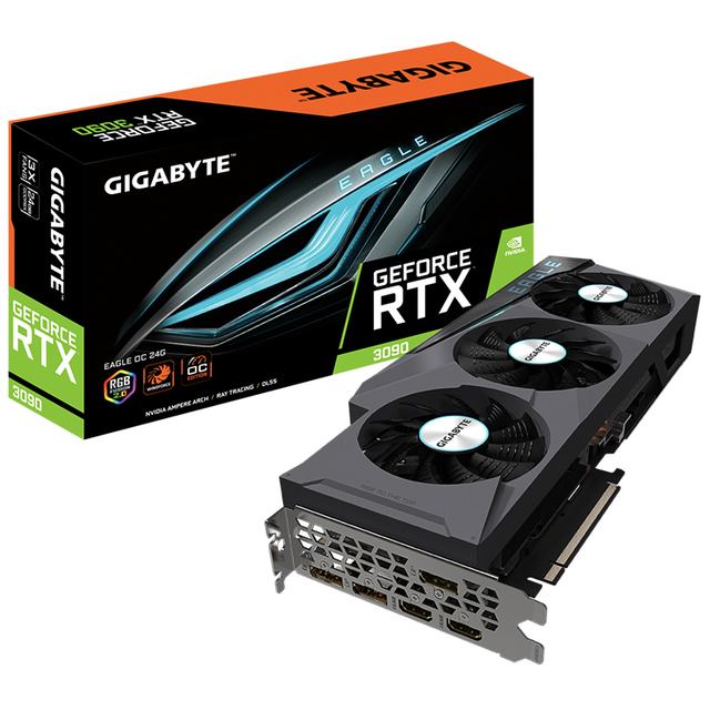 Used GIGABYTE GeForce RTX 3090 EAGLE OC 24G Gaming Graphics Card with 24G GDDR6X Memory 30 Series 3080 3070 3060TI GPU