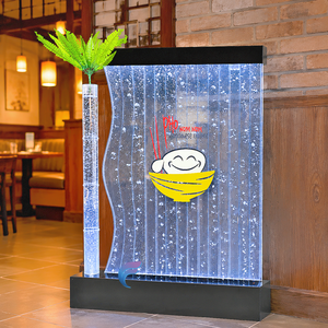 Paravent moderne en acrylique avec LED et bulles d'eau, design en forme de S et thème culinaire pour la décoration intérieure - Product Image 2