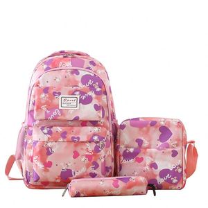 Sac à dos décontracté pour collégiens, imperméable, en feutre non tissé, avec fermeture éclair, trois pièces, imprimé en typographie, grande capacité, style coréen - Product Image 4