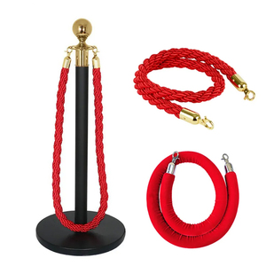 <strong>Event</strong> Celebrity Red Carpet <strong>Queue</strong> Barrier Post with Red Velvet Rope Set Stanchions for Crowd Control - Product Image 3