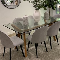Italienisches minimalist isches gehärtetes Glas Transparentes Büro Hotel Home Restaurant Möbel Konferenz Esstisch