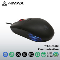 Mouse Gaming USB Berkabel Ergonomis 6 Tombol RGB Grosir, 800-7200 DPI, Orientasi Kanan untuk Komputer