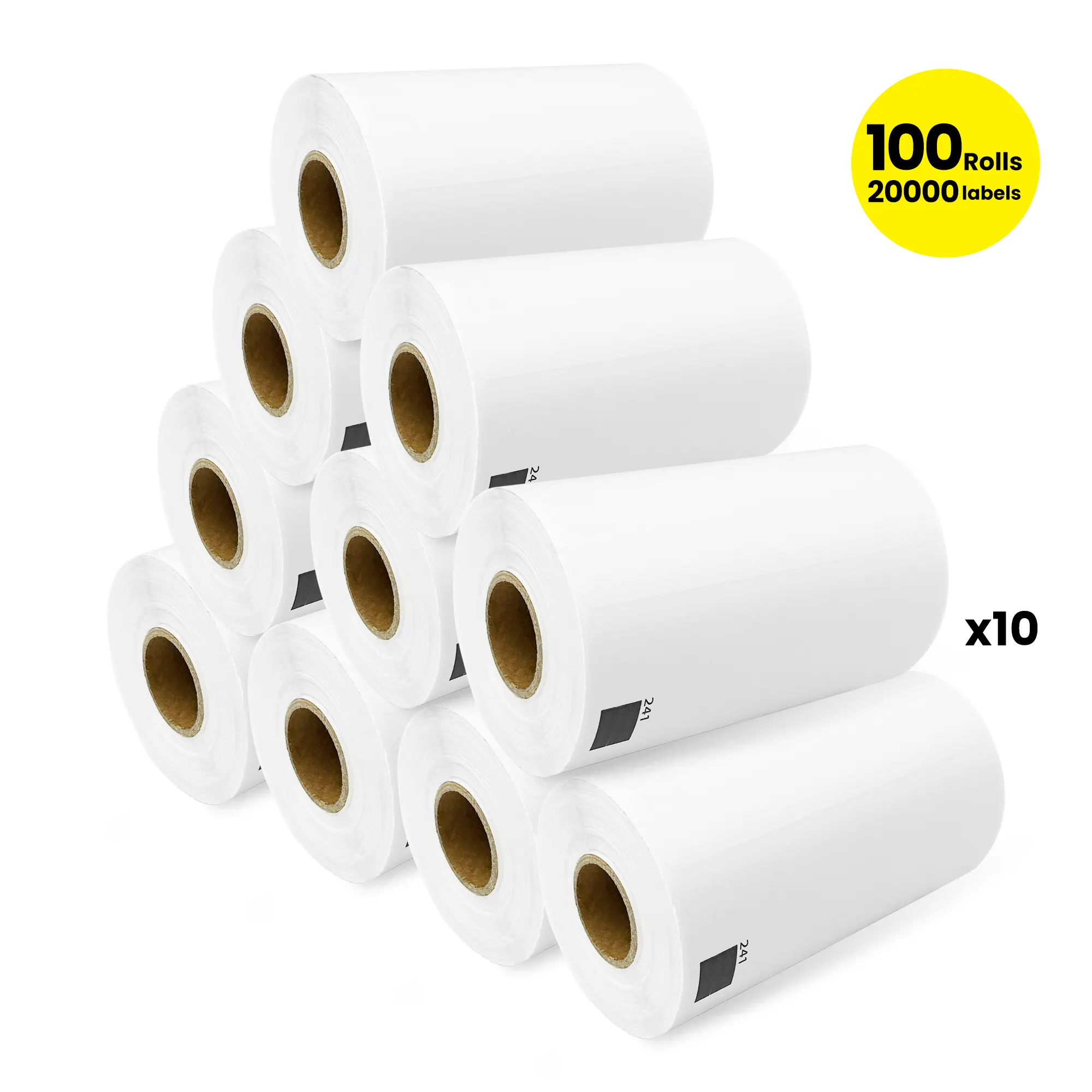Wholesale Pack of 100 rolls ( 20000 labels) Compatible Brother DK-11241 102mm x 152mm thermal shipping Labels dk1241