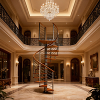 Escalier en colimaçon en métal décoratif d'intérieur, design durable, vente chaude, moins cher, escalier moderne en acier