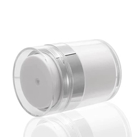 Pot cosmétique rechargeable personnalisé de qualité supérieure, 15 ml, à double paroi en acrylique, sans air, pour soins de la peau, sérum transparent comme du cristal