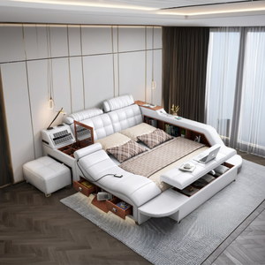 <span class=keywords><strong>Cama</strong></span> <span class=keywords><strong>Inteligente</strong></span> Moderna para Dormitorio con Almacenamiento y Masaje Multifunción con Carga USB y Altavoz <span class=keywords><strong>Cama</strong></span> de Masaje Eléctrica - Product Image 3